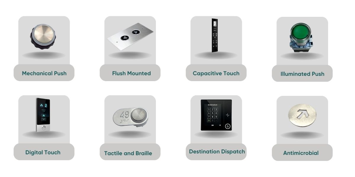 types of hotel elevator buttons